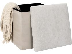 Aufbewahrungshocker HOME DECO FACTORY LIAM 38x38x38cm polyester beige