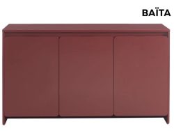 Sideboard BAÏTA AKKA 3 Türen 39.5x140x80cm bordeau lackiert / matt