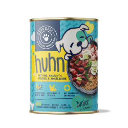 Nassfutter Junior Huhn mit Rind, Fenchel und Ringelblume für Hunde - 6x200g