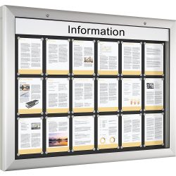 Schaukasten für Innen- und Außenbereich Querformat für DIN A0, Türöffnung 180° nach unten
