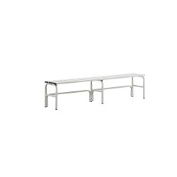 Umkleidebank aus Edelstahl, HxT 450 x 350 mm L 2000 mm, ohne Schuhrost, ohne Hakenleiste