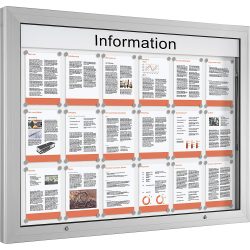 Schaukasten Türöffnung 90° nach oben für Format DIN A0, Rückwand reinweiß