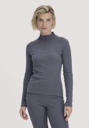 hessnatur Loungewear Longsleeve Fitted BETTER RECYCLING aus Bio-Baumwolle - blau Grösse34