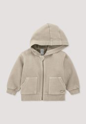 hessnatur Baby Sweatjacke BETTER RECYCLING aus Bio-Baumwolle - beige Grösse62/68