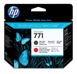 HP 771 Druckkopf mattschwarz+chromrot