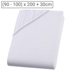 Einzelbett Qualitäts-Jersey Fixleintuch, weiss