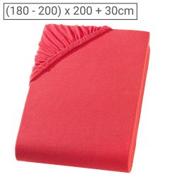 Doppelbett Qualitäts-Jersey Fixleintuch, Übergrösse, rot