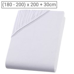 PREMIUM, Doppelbett Qualitäts-Jersey Fixleintuch, Übergrösse, weiss