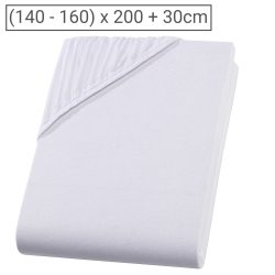PREMIUM, Doppelbett Qualitäts-Jersey Fixleintuch, weiss