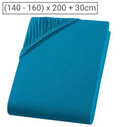 PREMIUM, Doppelbett Qualitäts-Jersey Fixleintuch, petrol