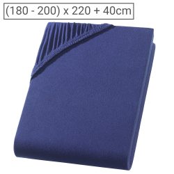 PREMIUM, Wasserbett/Boxspringbett Qualitäts-Jersey Fixleintuch, navy