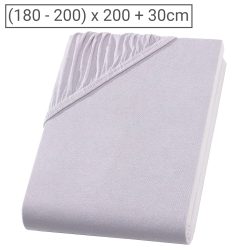 PREMIUM, Doppelbett Qualitäts-Jersey Fixleintuch, Übergrösse, silber
