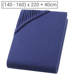 PREMIUM, Wasserbett/Boxspringbett Qualitäts-Jersey Fixleintuch, navy