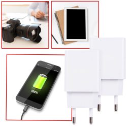 2er-Set USB-A-Ladegerät, 10 W, weiss