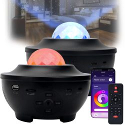 2er-Set Laser-Sternenhimmel-Projektor mit Bluetooth Lautsprecher, Sprachsteuerung & App