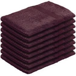 8er-Set Waschhandschuhe aus 100% Baumwolle, Frottee-Lappen mit Schlaufe, braun