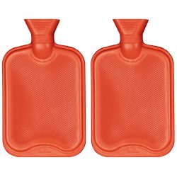 2er-Set Wärmflasche aus Naturkautschuk, 2,0 Liter