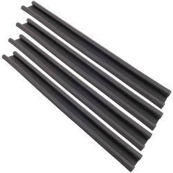 4er-Set Zugluftstopper mit Doppeldichtung für Türen, 95 x 4 cm, schwarz