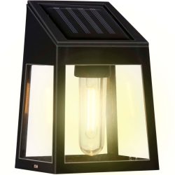 Solar Wandleuchte, warm-weisses Licht, schwarz