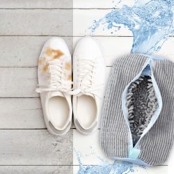 Schuhwaschbeutel mit Reinigungsfasern