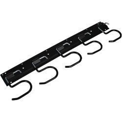 Garten-Gerätehalterleiste mit 5 Halterungen, schwarz