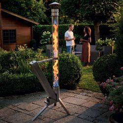 Pelletfackel für den Garten, 4 kW,  44,8 x 34 x 132,2 cm