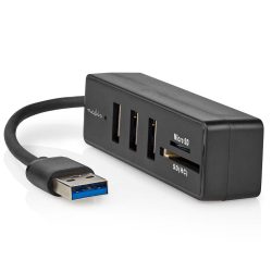 USB-Hub | USB A-Hane | 3x USB A-Buchse | 5-Port-Anschluss/-Anschlüsse | USB 3.2 Gen 1 | USB-Stromversorgung | 5 Gbps | SD & MicroSD
