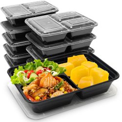 20 Lebensmittelboxen mit Deckel & Trennfächern, Bento-Boxen, 1,2 l