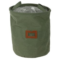 Textil-Übertopf aus Baumwolle,grün, Pflanzsack mit Schutzfolie, 24 x 26 cm