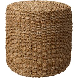 Sitzpouf, aus Schilf, rund, Sitzhocker, L 40 x B 40 x H 38 cm