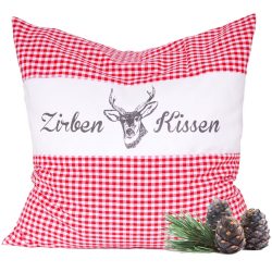 Zirbenkissen Vichy Rot 30 x 30 cm