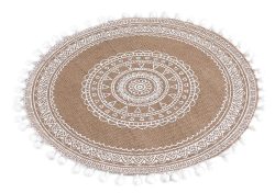 Rundes Tischset aus Jute, mit Quasten, Boho Platzset, Ø 38 cm