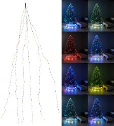 Lunartec Christbaum-Überwurf-Lichterkette, 240 bunte LEDs, 6 Girlanden, je 4 m