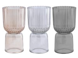 Glas Grau/beige/natur D: 17 cm