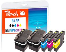 Peach Spar Pack Plus Tintenpatronen, kompatibel zu Brother LC-12E