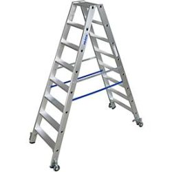 Krause 124869 Aluminium Stufen-Doppelleiter fahrbar Arbeitshöhe (max.): 3.40 m Silber 12.9 kg