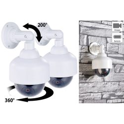 VisorTech 2er-Set Dome-Überwachungskamera-Attrappen, durchsichtige Kuppel