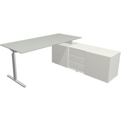 Kerkmann Schreibtisch Form 2 L-Form Silber 740 mm