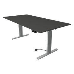 Kerkmann Move 3 Rechteckig Elektrisch Höhenverstellbar Sitz-Stehschreibtisch Anthrazit, Silber 2.000 x 1.000 x 1.200 mm