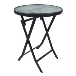 Gartentisch Sonlas L 920588 Ø55cm Metall, Glas Anthrazit rund 