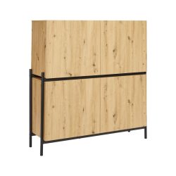 Highboard Holz 'Jasmina', Massiv, Eiche, 118/131/41.5 cm