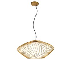 Hängeleuchte Plec mit Käfigschirm in Gold