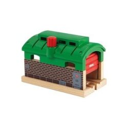 Brio Bahn-Zubehör LOK-SCHUPPEN mit Rolltor in bunt