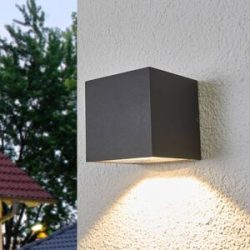 Merjem - LED-Außenwandleuchte in Dunkelgrau