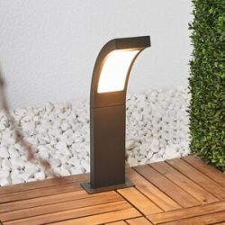 Moderne LED-Sockelleuchte Juvia in Grafitgrau