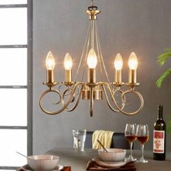 Eleganter Lüster Marnia in Altmessing, 5-flammig