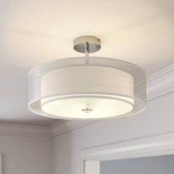 LED-Deckenleuchte Pikka mit weißem Schirm
