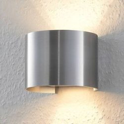 Alufarbene LED-Wandlampe Zuzana in Rundform