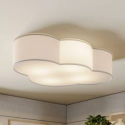 Deckenleuchte Cloud aus Textil, Länge 62 cm, weiß