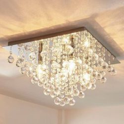 Annica - eckige Deckenleuchte mit Acrylbehang